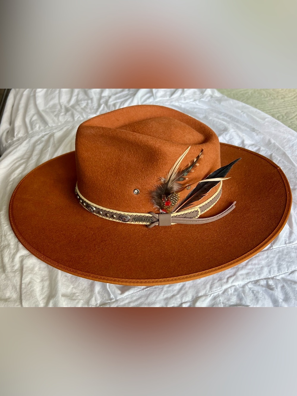 Outback Trading Co. Burnt Orange Swan Wool Hat